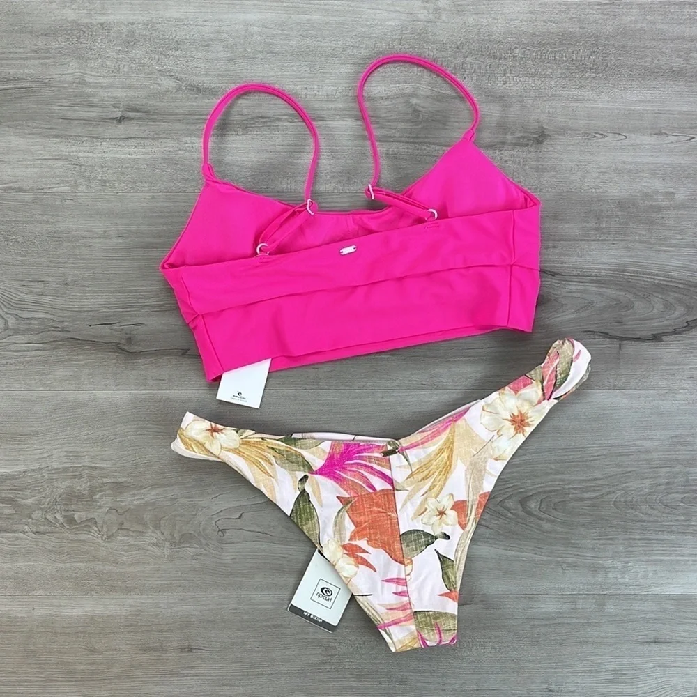 ☀️RIP CURL☀️ BRIGHTS SCOOP CROP NORTH SHORE SKIMPY PANT BIKINI SET